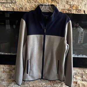 Bnwt Croft & Barrow Men's Navy and Gray Zip-Up Sweater Medium